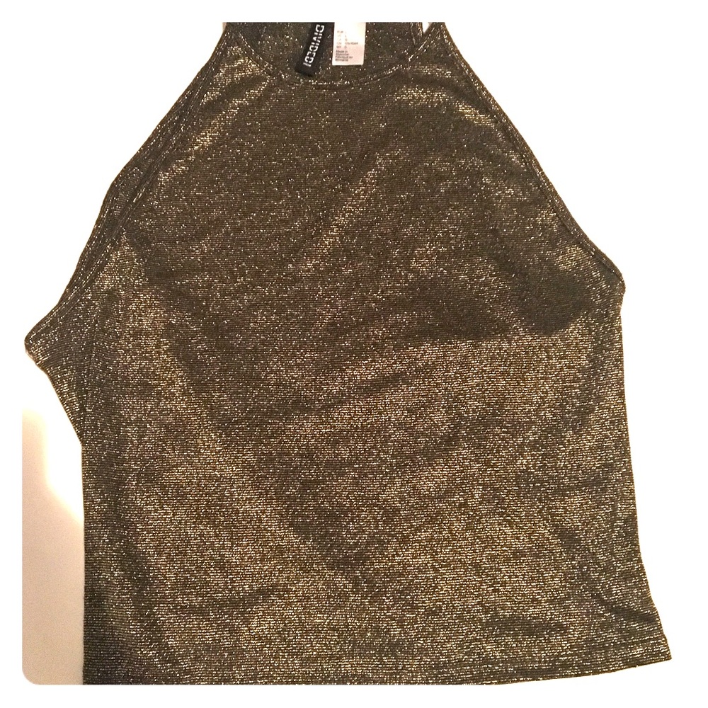 Gold sparkly fitted crop top